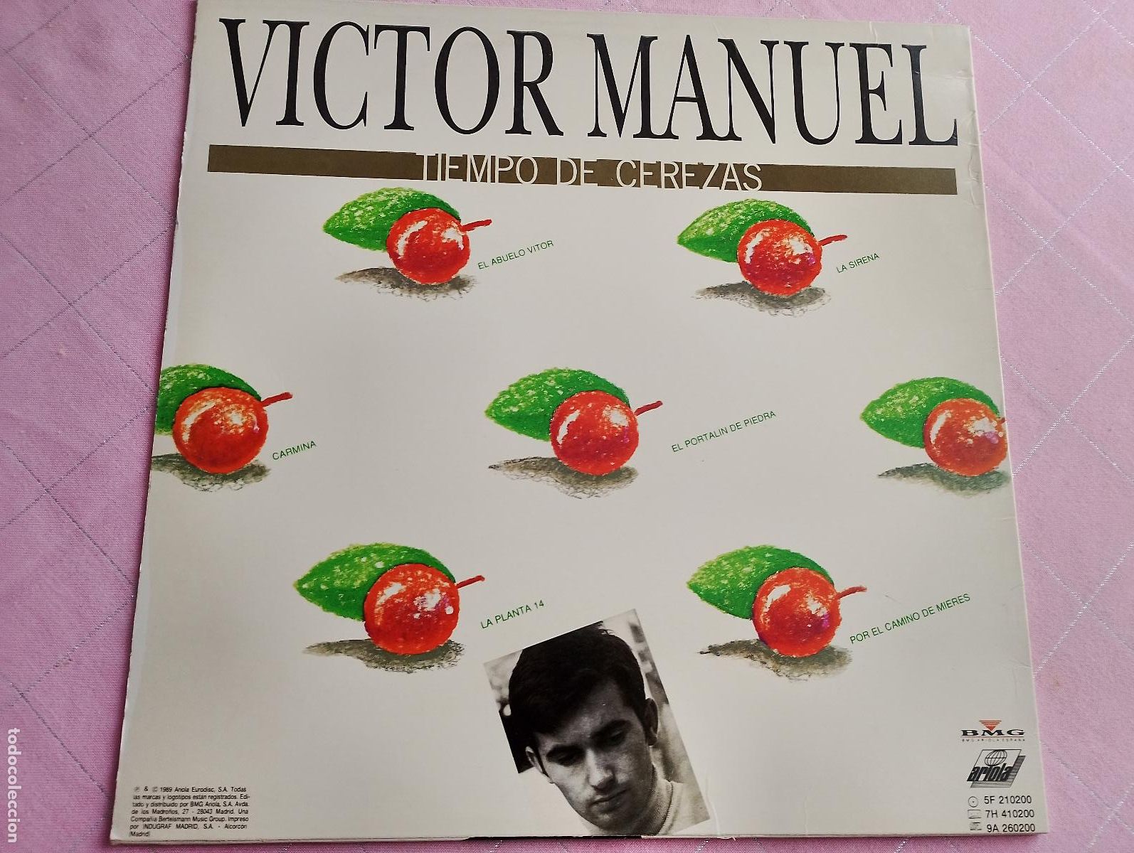 Discos de vinilo: V&iacute;ctor Manuel &ndash; Tiempo De Cerezas, 1989 - Foto 2