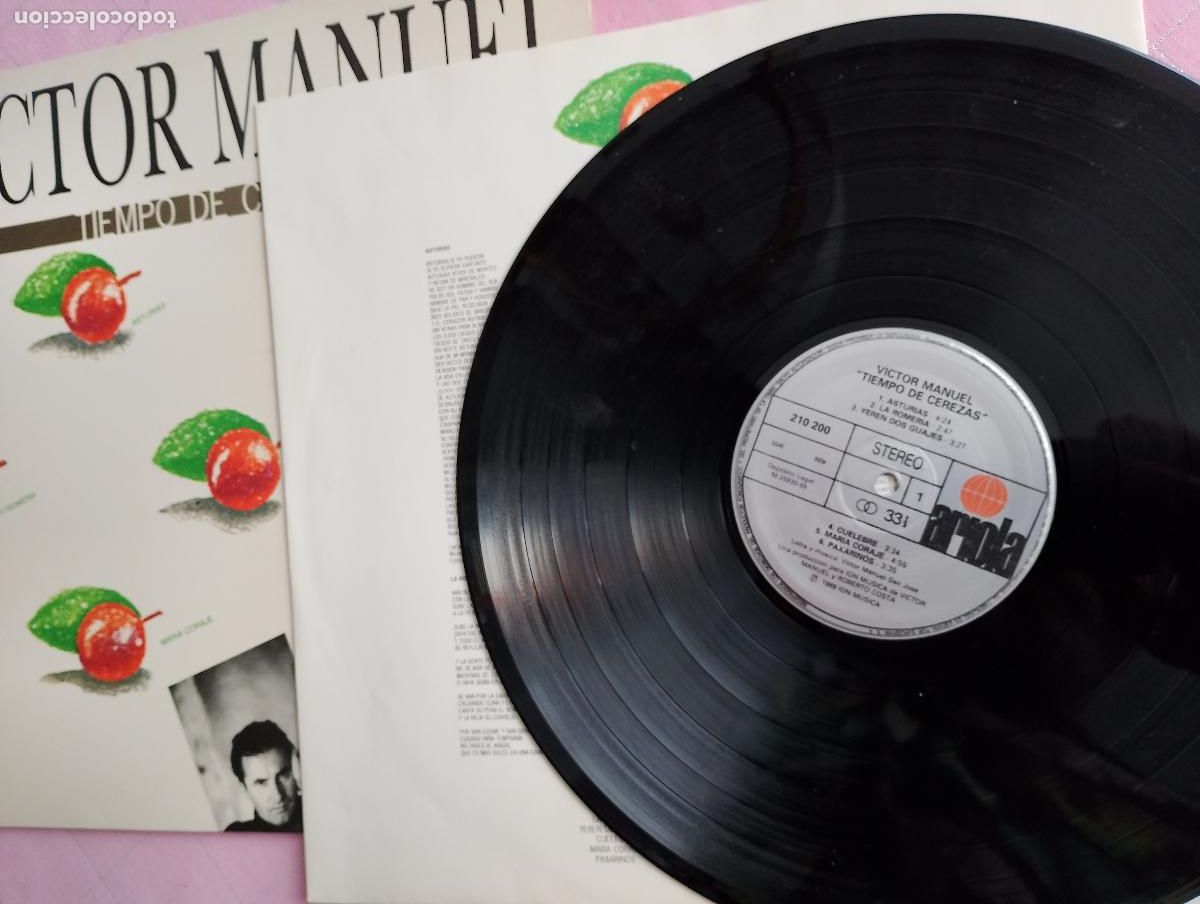 Discos de vinilo: V&iacute;ctor Manuel &ndash; Tiempo De Cerezas, 1989 - Foto 4