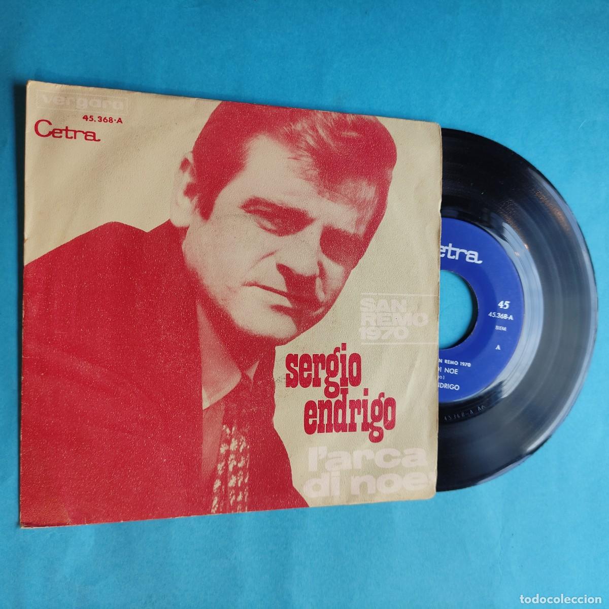 Discos de vinilo: Sergio Endrigo - L'Arca di No&eacute; ** FESTIVAL DE SAN REMO 70&acute; ** SINGLE ** juani