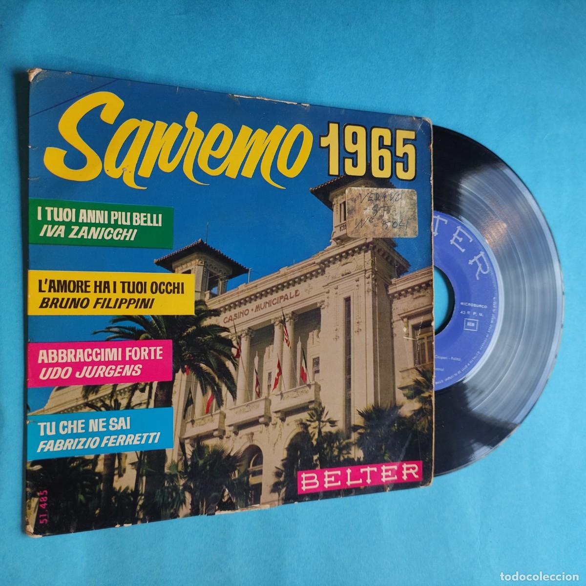 Discos de vinilo: SAN REMO 1965 . VARIOS AURORES ** VER FOTOS ** EP ** juani