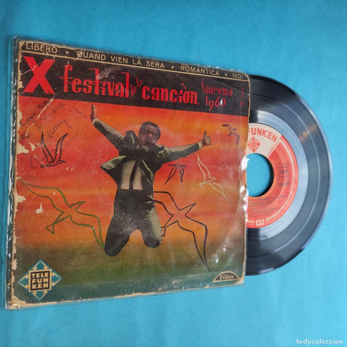 Discos de vinilo: SAN REMO 1960 . VARIOS AURORES ** VER FOTOS ** EP TELEFUNKEN * CON FUNDA * juani