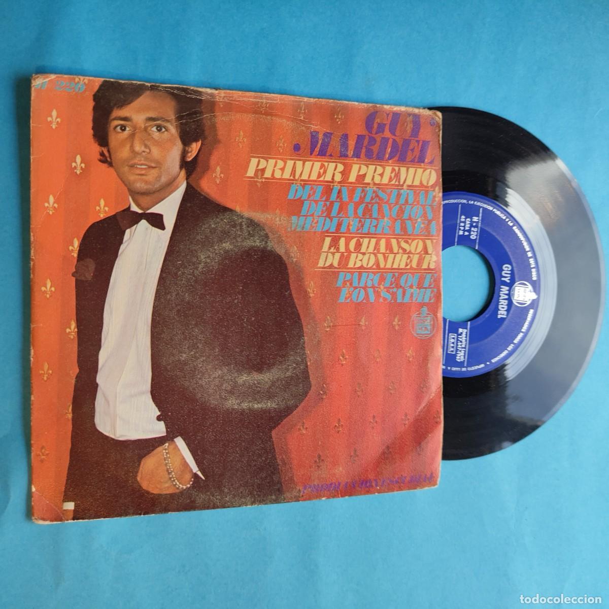 Discos de vinilo: GUY MARDEL - LA CHANSON DU BONHEUR ** FESTIVAL CACION MEDITERRANEO -** SINGLE 1967* juani