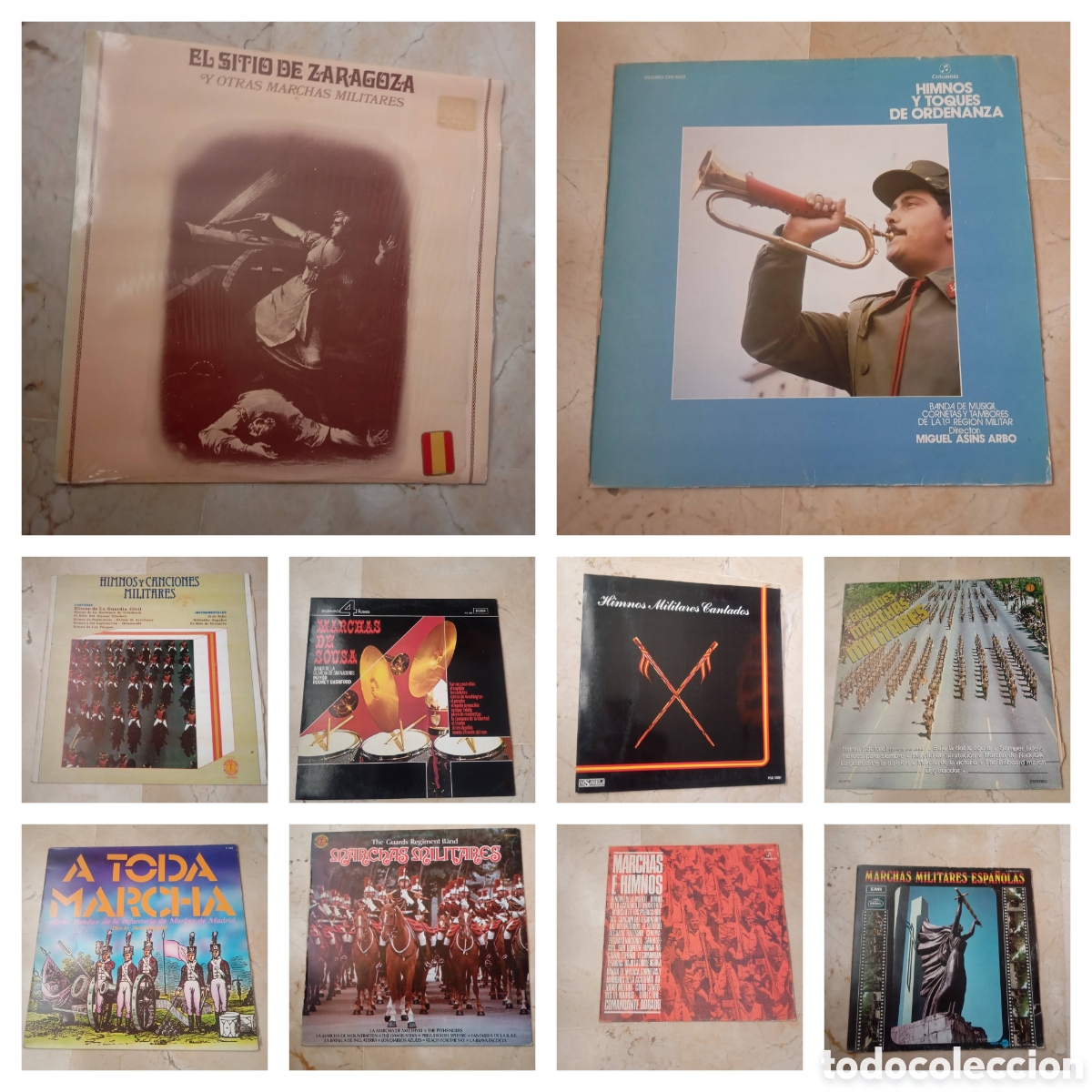 Discos de vinilo: Lote 10 Lps discos de marchas militares