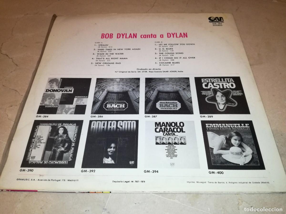 Discos de vinilo: BOB DYLAN CANTA A DYLAN-ORIGINAL ESPA&Ntilde;OL 1975 - Foto 2