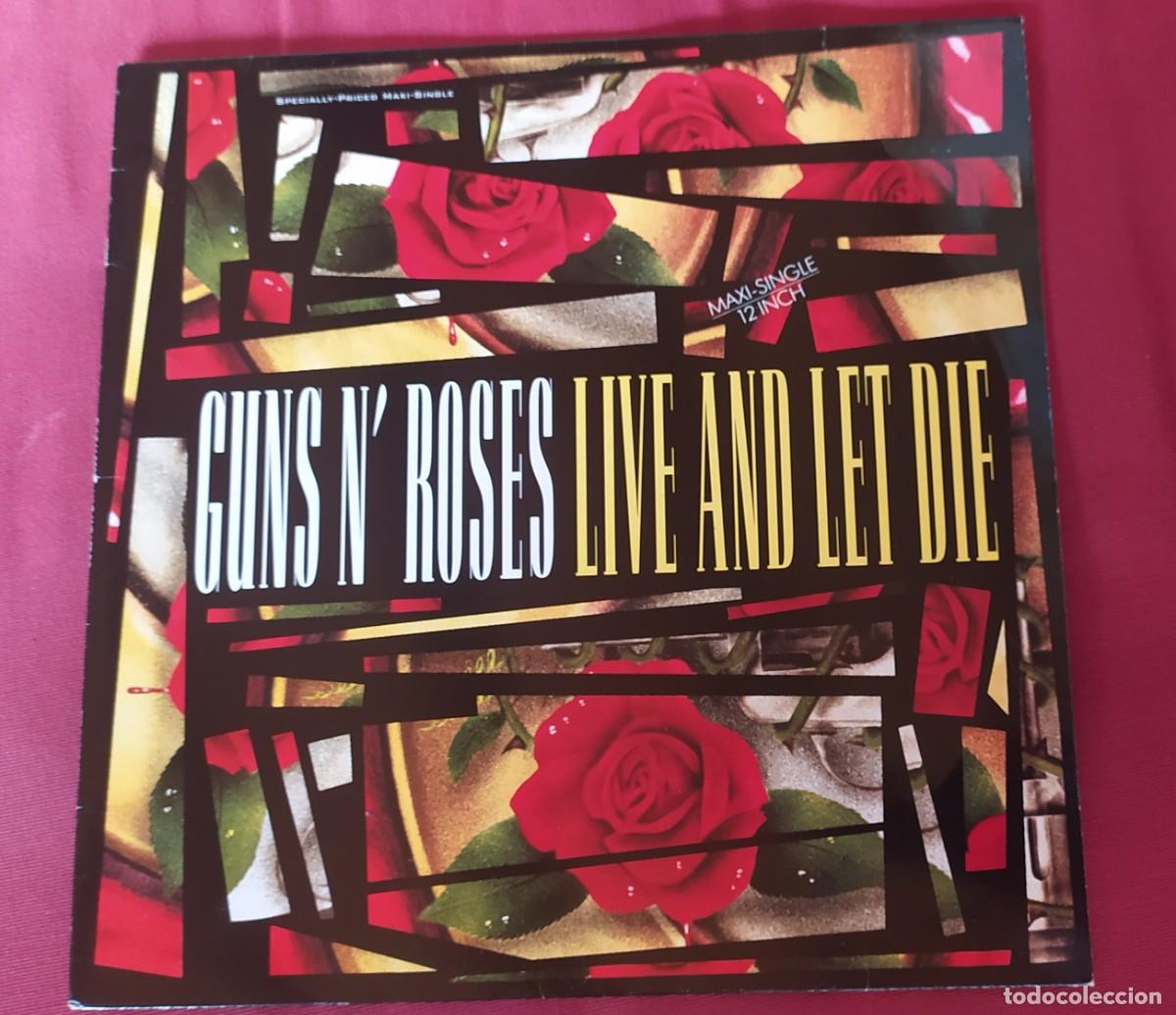 Discos de vinilo: Maxi single. Guns and Roses. Live and let die. 1991