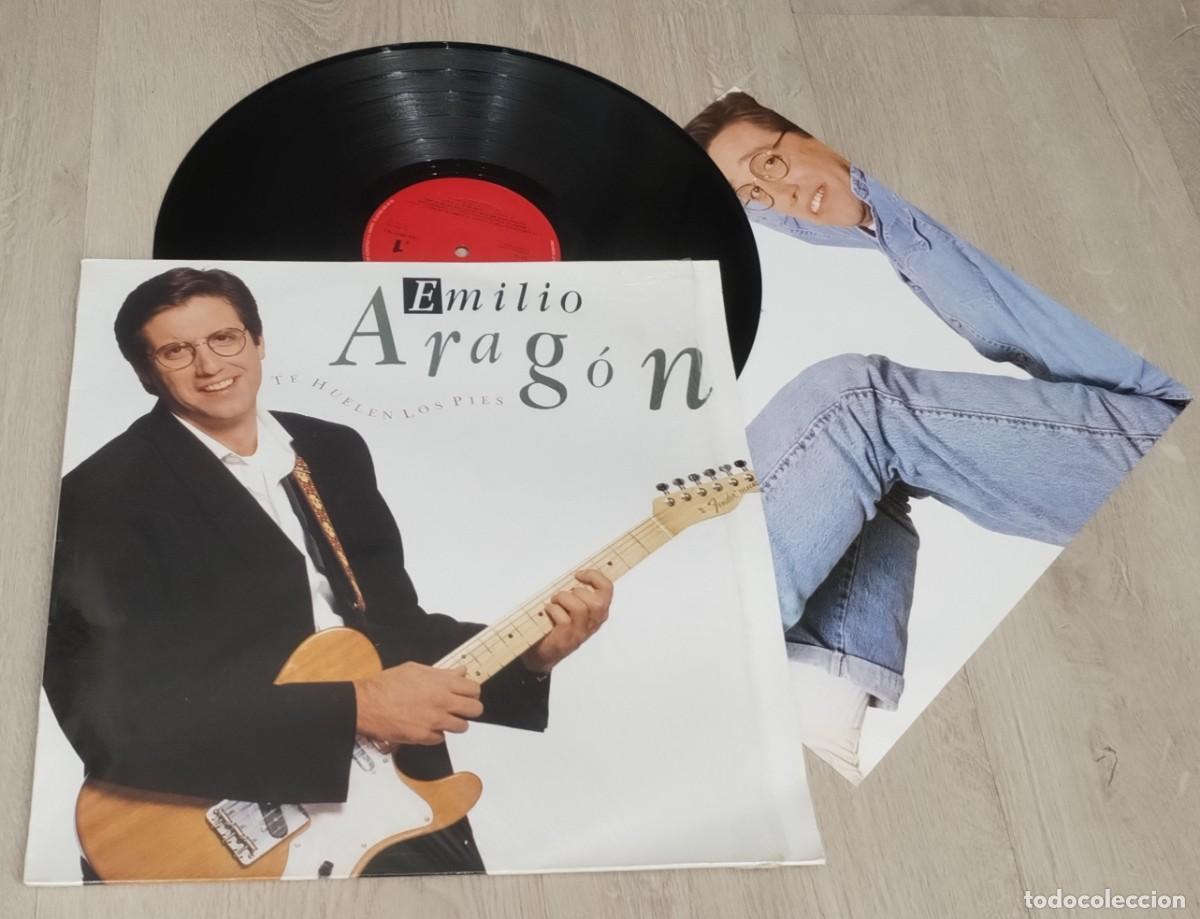 Discos de vinilo: EMILIO ARAGON - TE HUELEN LOS PIES ..LP CON LETRAS DE CBS/SONY - 1990 ..CON SU PLASTIFICADO ORIGINAL