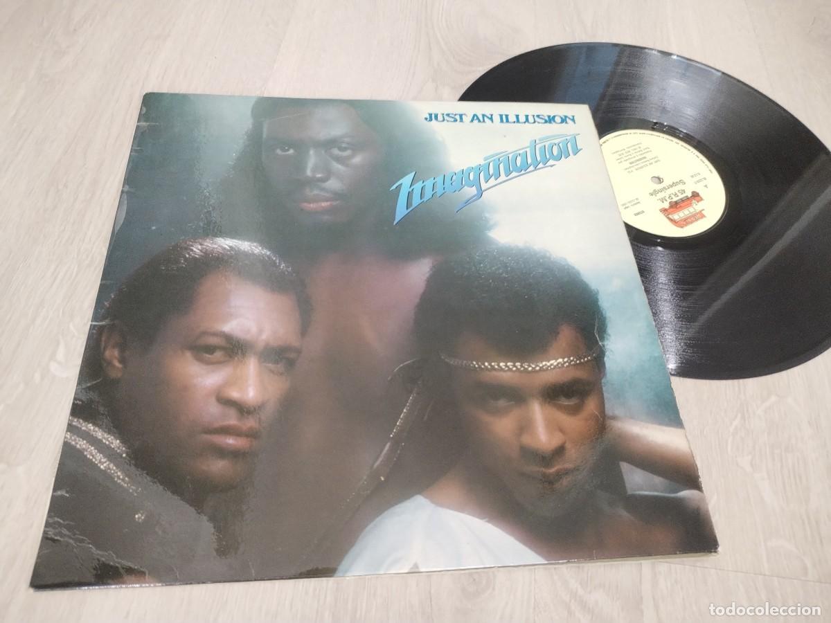 Discos de vinilo: IMAGINATION - JUST AN ILLUSION ...MAXISINGLE - EXTENDED MIX ..DE 1982 - MOVIEPLAY- RED BUS