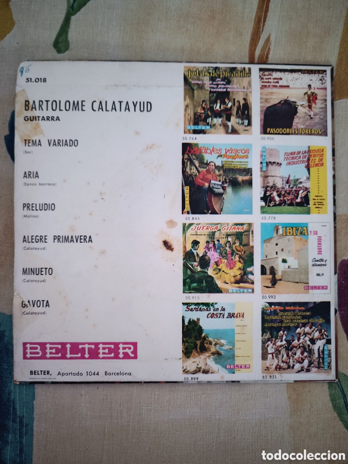 Discos de vinilo: Bartolom&eacute; Calatayud - Tema variado - Foto 2