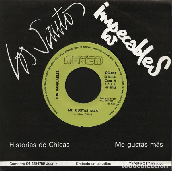 Discos de vinilo: Los Impecables / Los Santos &ndash; Me Gustas Mas / Historias De Chicas