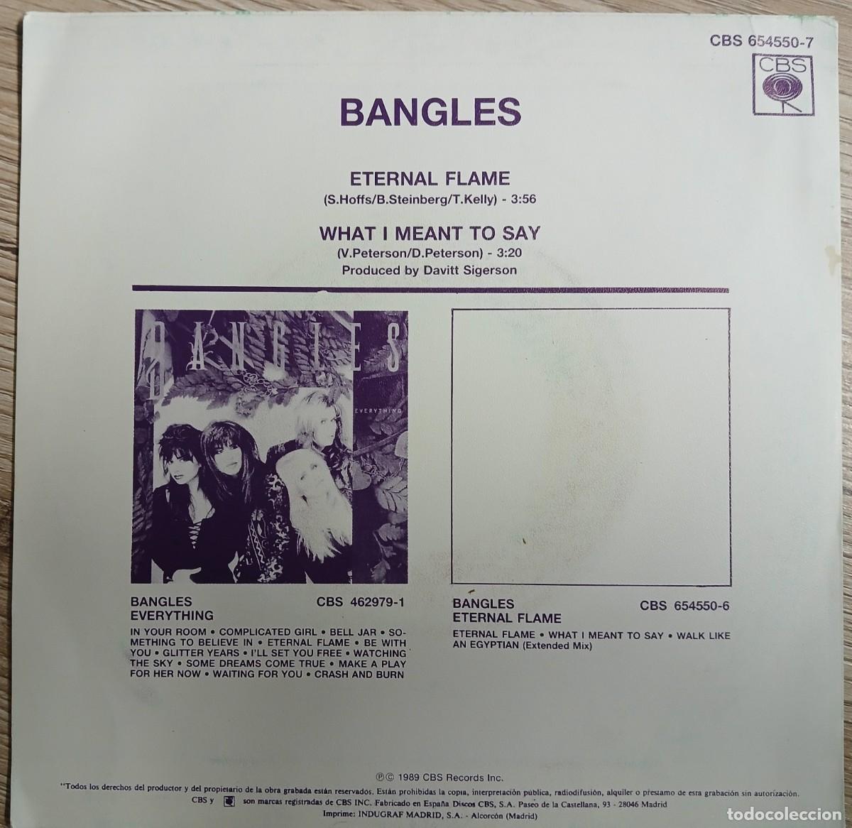 Discos de vinilo: DISCO VINILO SINGLE BANGLES (ETERNAL FLAME) - Foto 2