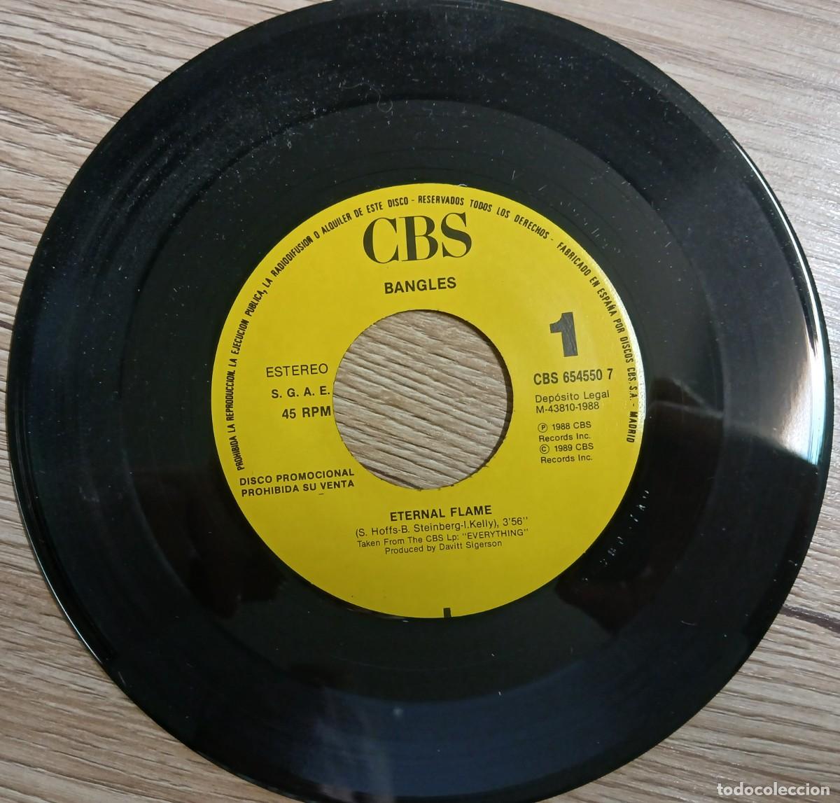 Discos de vinilo: DISCO VINILO SINGLE BANGLES (ETERNAL FLAME) - Foto 3