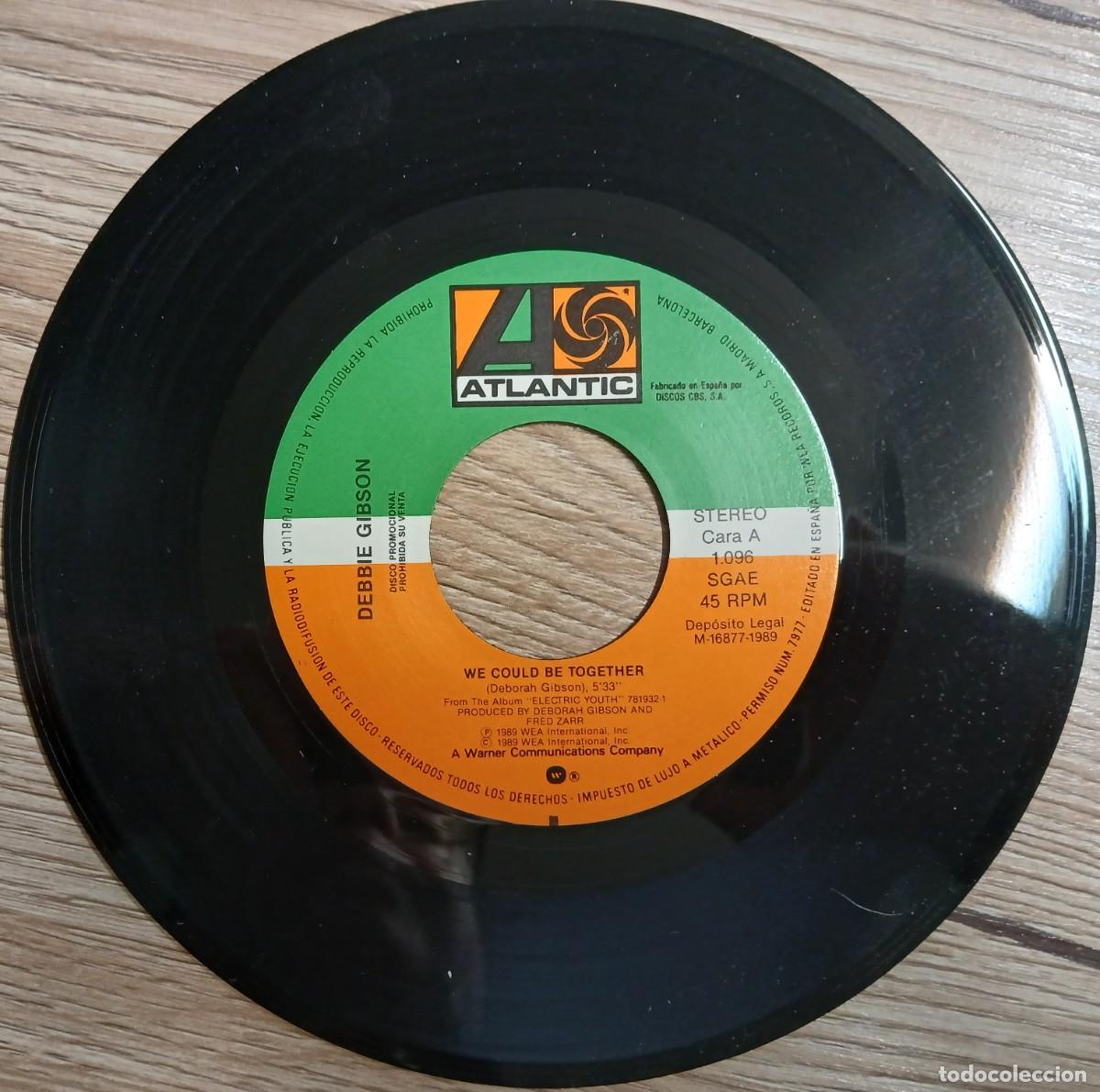 Discos de vinilo: DISCO VINILO SINGLE DEBBIE GIBSON (WE COULD BE TOGETHER) - Foto 3