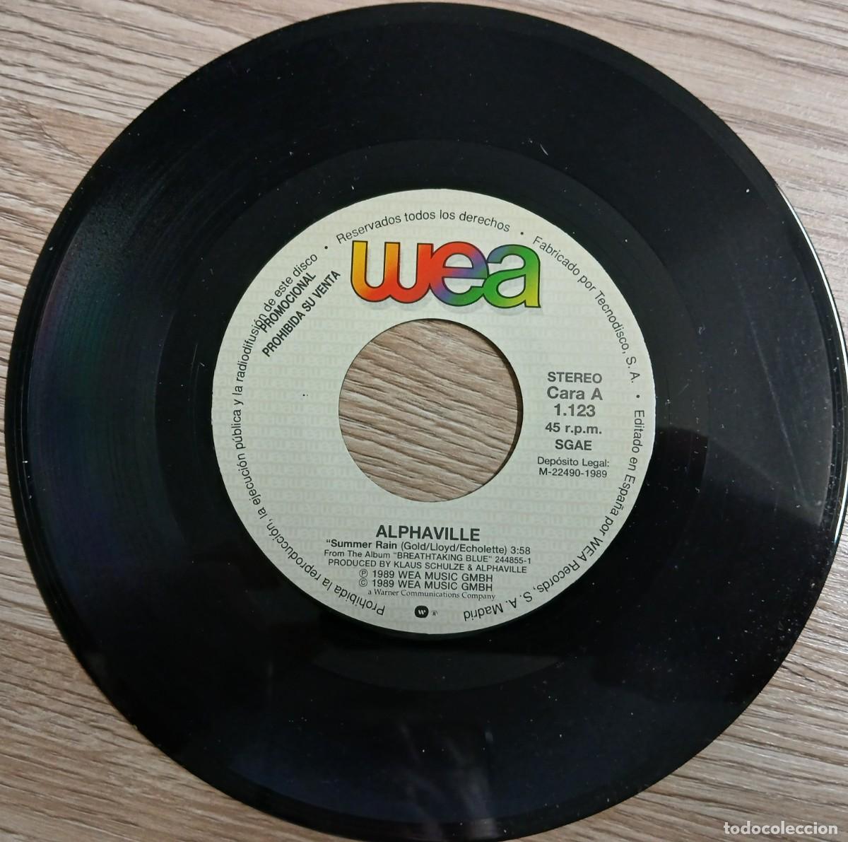 Discos de vinilo: DISCO VINILO SINGLE ALPHAVILLE (SUMMER RAIN) - Foto 4