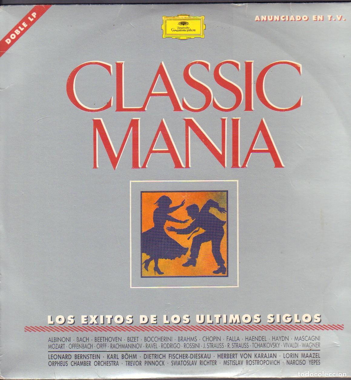 Discos de vinilo: CLASSIC MANIA - ALBINONI, BACH, BETHOVEN, BRAHMS, CHOPIN.../ DOBLE LP GRAMMPHON 1990 RF-25987