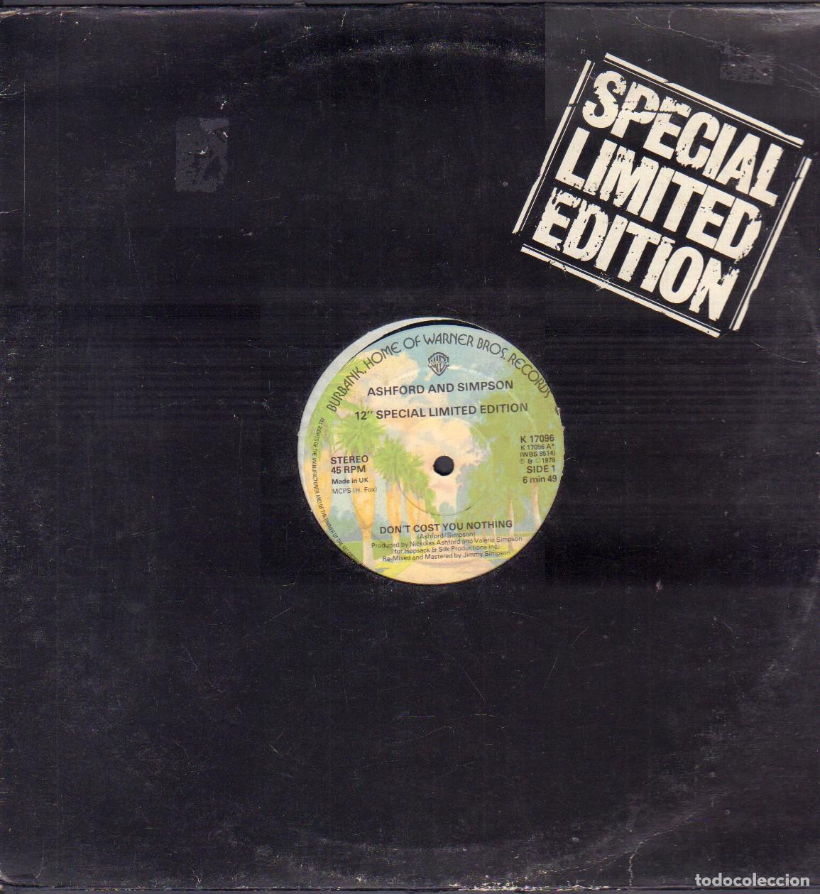 Discos de vinilo: ASHFORD & SIMPSON - 12&ordm; SPECIAL LIMITED EDITION /DON'T COST YOU MOTHING../ MAXISINGLE 1978 RF-25999
