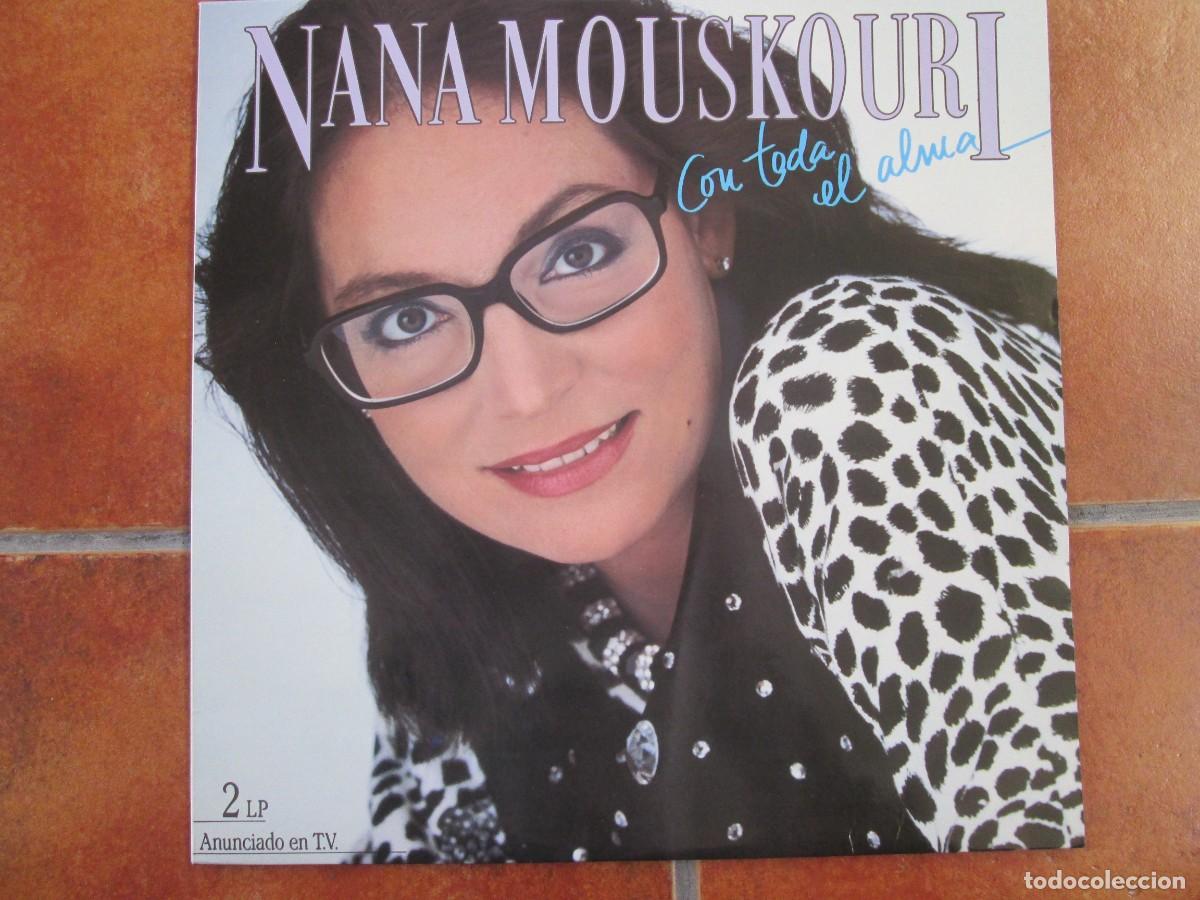 Discos de vinilo: NANA MOUSKOURI - Con Todo el Alma. Doble LP, ed espa&ntilde;ola 12&rdquo; 1986. Inserts. Magn&iacute;fico estado VG+/NM