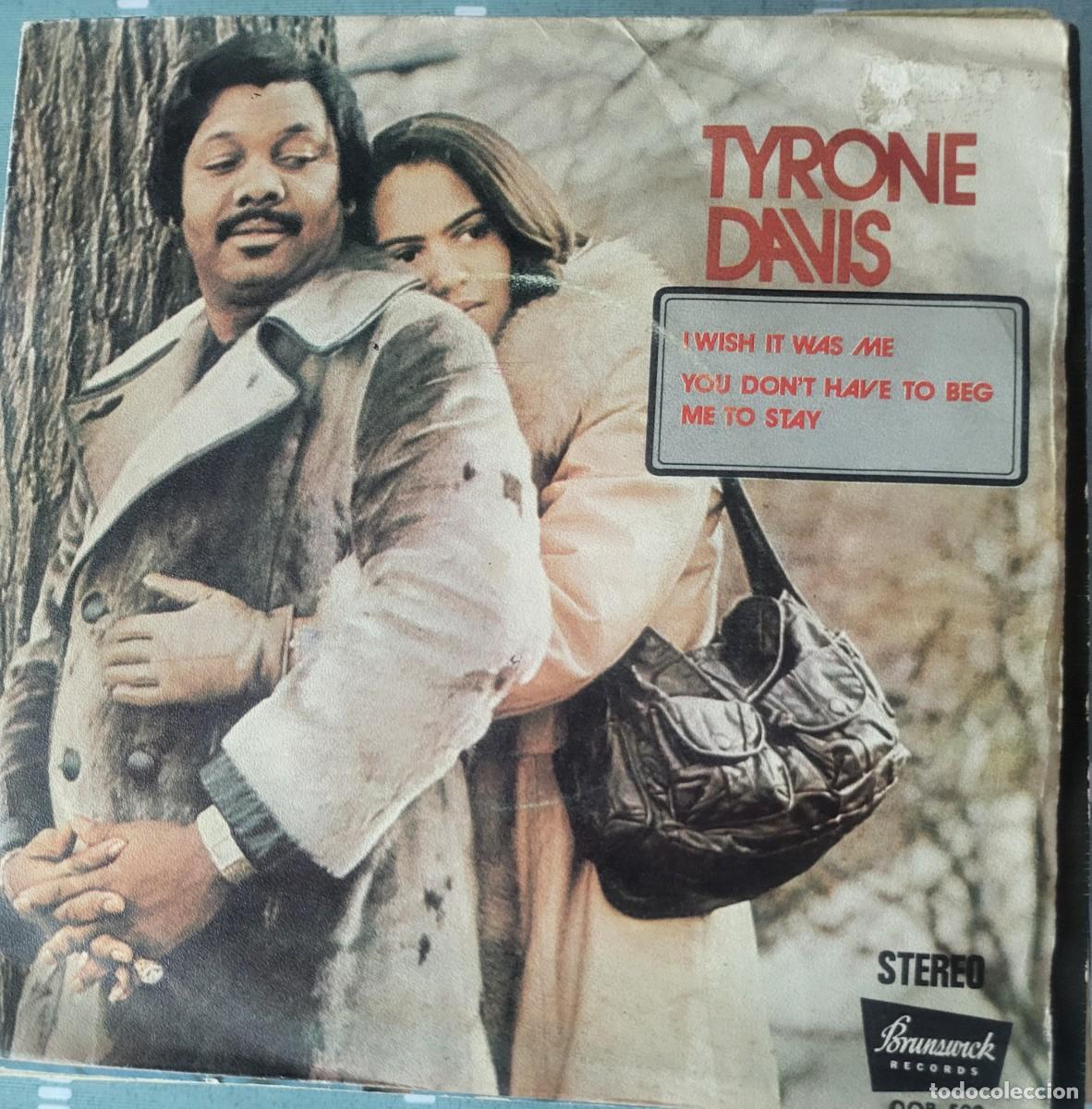 Discos de vinilo: Tyrone Davis single sello Zafiro editado en Espa&ntilde;a a&ntilde;o 1974...