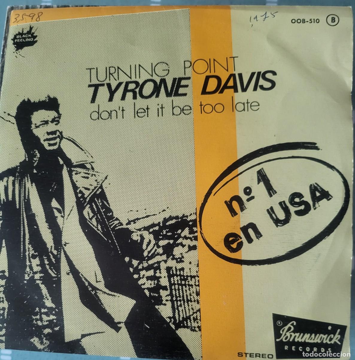 Discos de vinilo: Tyrone Davis single sello Zafiro editado en Espa&ntilde;a a&ntilde;o 1975 promocional...