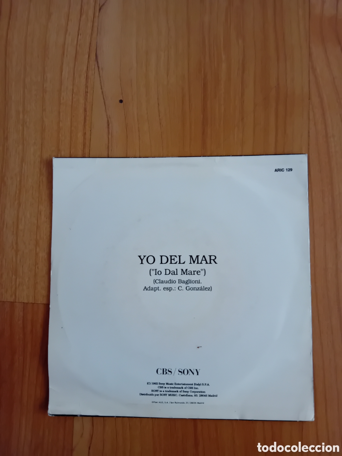 Discos de vinilo: CLAUDIO BAGLIONI. YO, DEL MAR - Foto 2