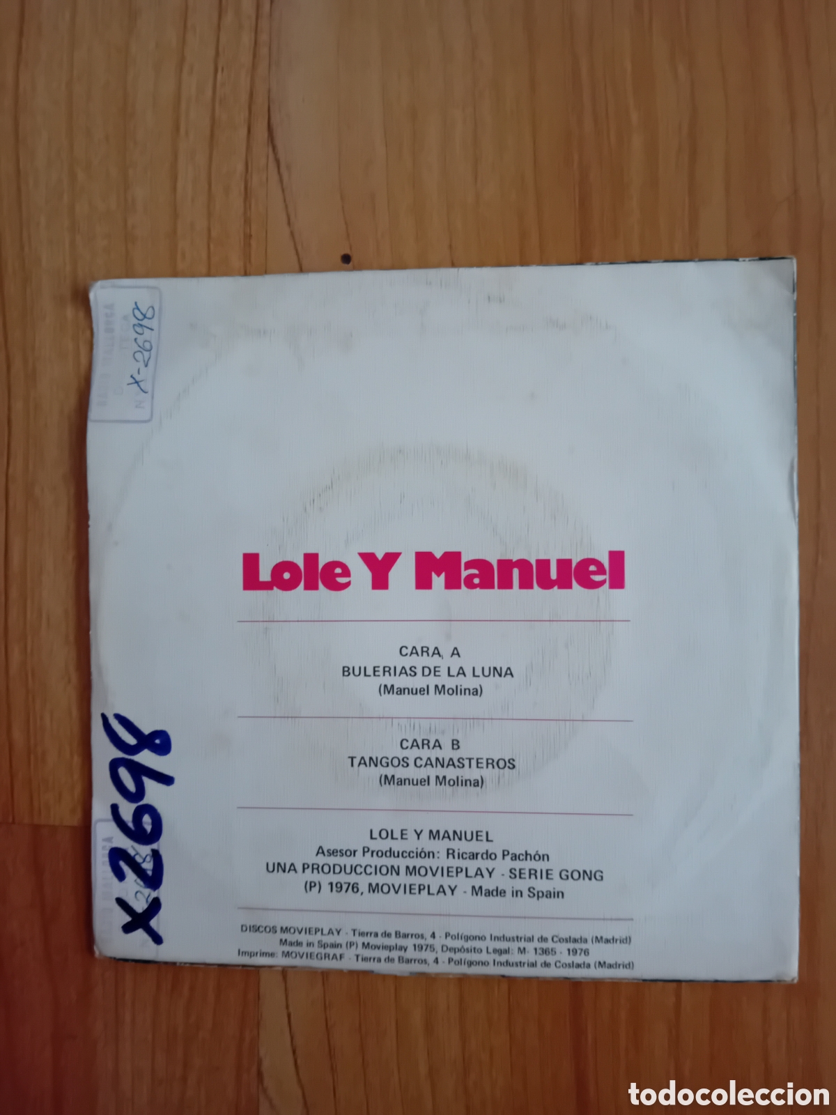 Discos de vinilo: LOLE Y MANUEL. BULERIAS DE LA LUNA - Foto 2