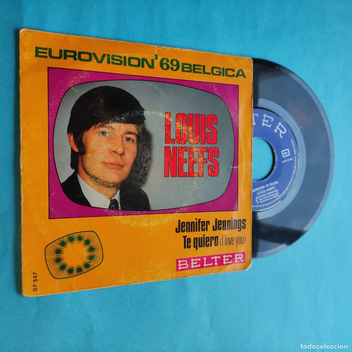 Discos de vinilo: Louis Neefs &lrm;&ndash; Jennifer Jennings ** SINGLE BELTER 1969 ** EUROVISION 69&acute;** BELGICA ** juani