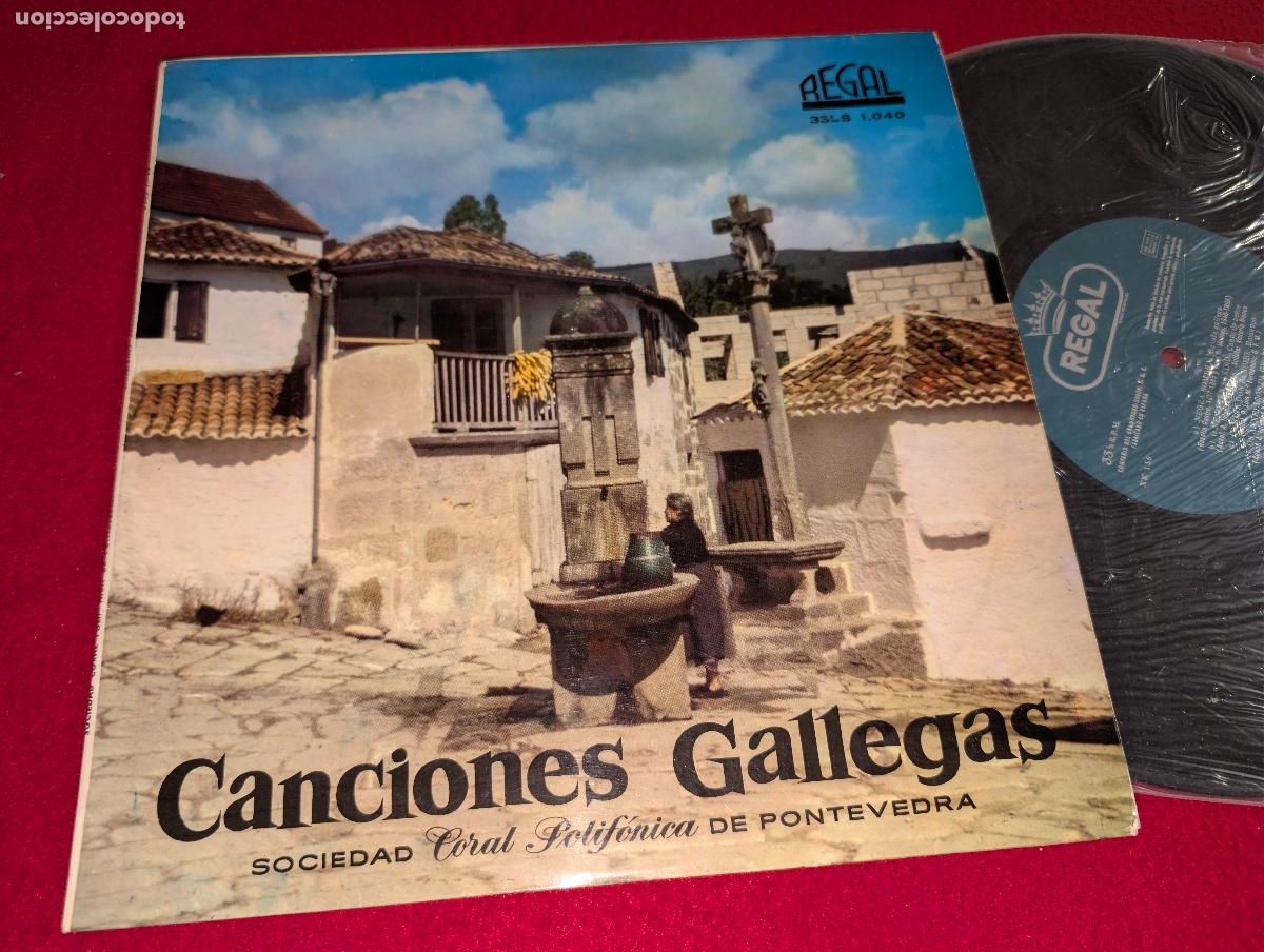 Discos de vinilo: SOCIEDAD CORAL POLIFONICA PONTEVEDRA dir Vilarelle Canciones gallegas 10'' 25CTMS 1958 Regal GALIZA