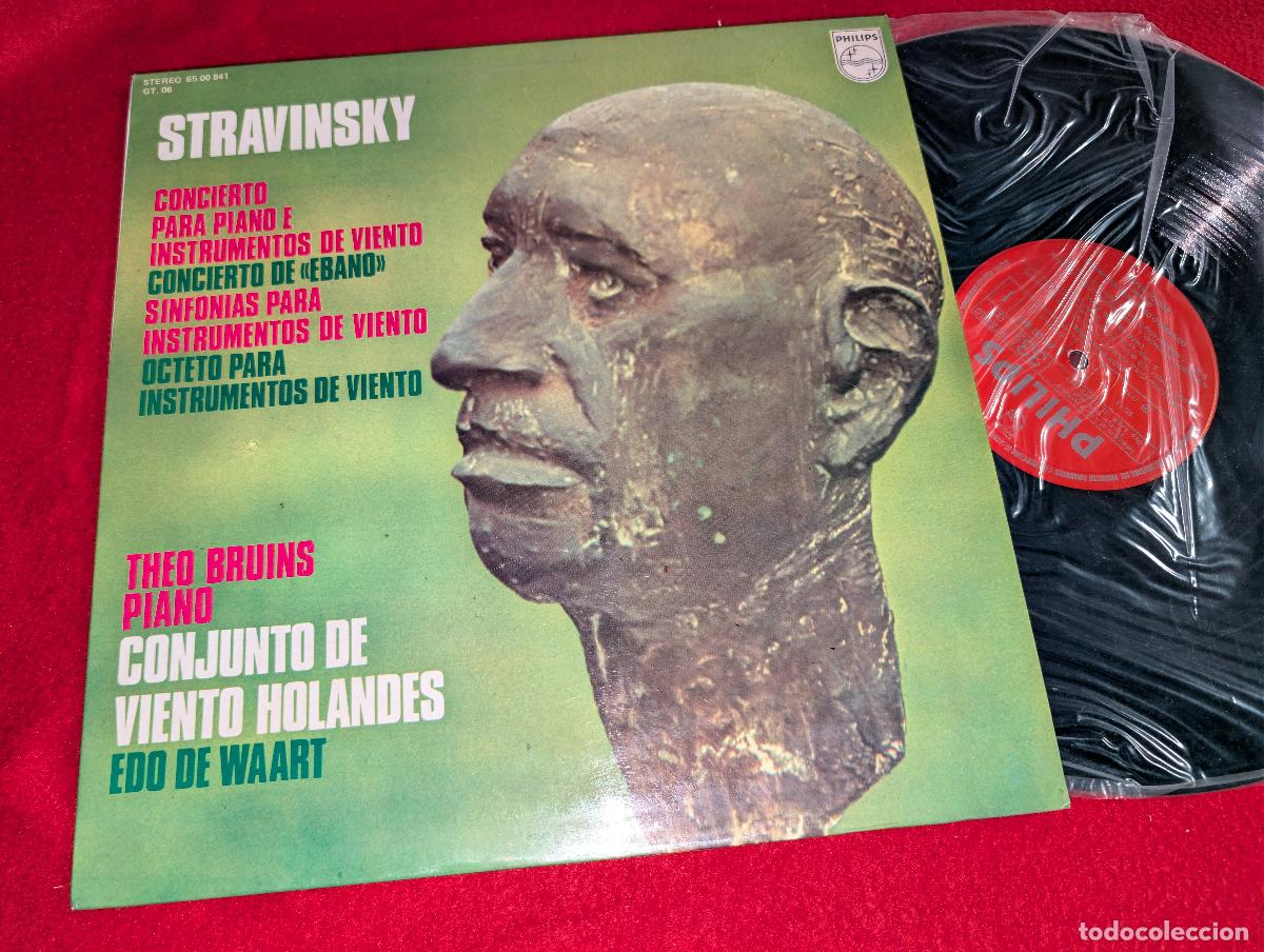 Discos de vinilo: CONJUNTO VIENTO HOLANDES dir Waart + THEO BRUINS piano STRAVINSKY Ebano+Octeto+++ LP 1976 SPAIN
