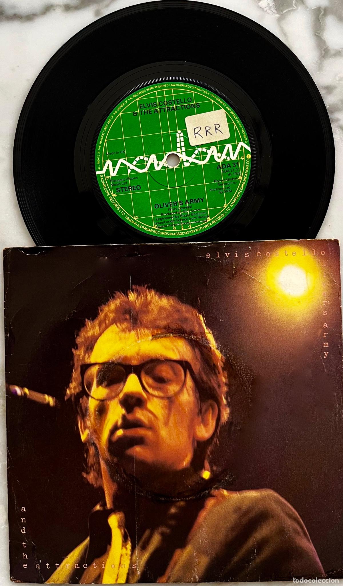 Discos de vinilo: ELVIS COSTELLO & THE ATTRACTIONS. OLIVER&acute;S ARMY. SINGLE ORIGINAL UK 1979