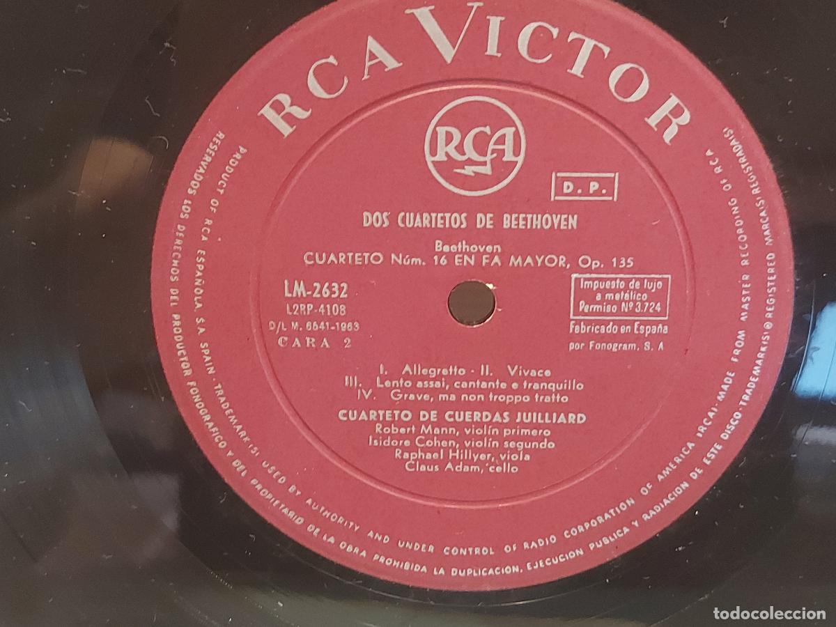 Discos de vinilo: JUILLIARD STRING QUARTET / DOS CUARTETOS DE BEETHOVEN / LP-RCA VICTOR-1963 / MBC. *** - Foto 4