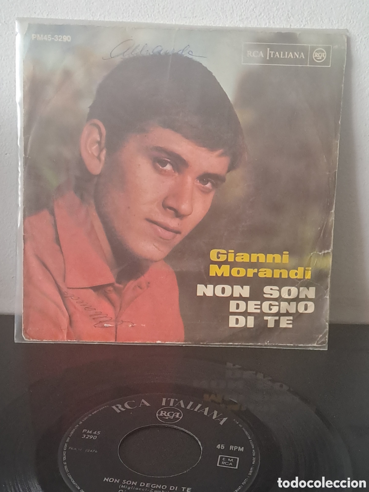 Discos de vinilo: Gianni Morandi ​Non son degno di te / Per una notte no (Single) ​1964 ​Sello: RCA Italiana ​CASA
