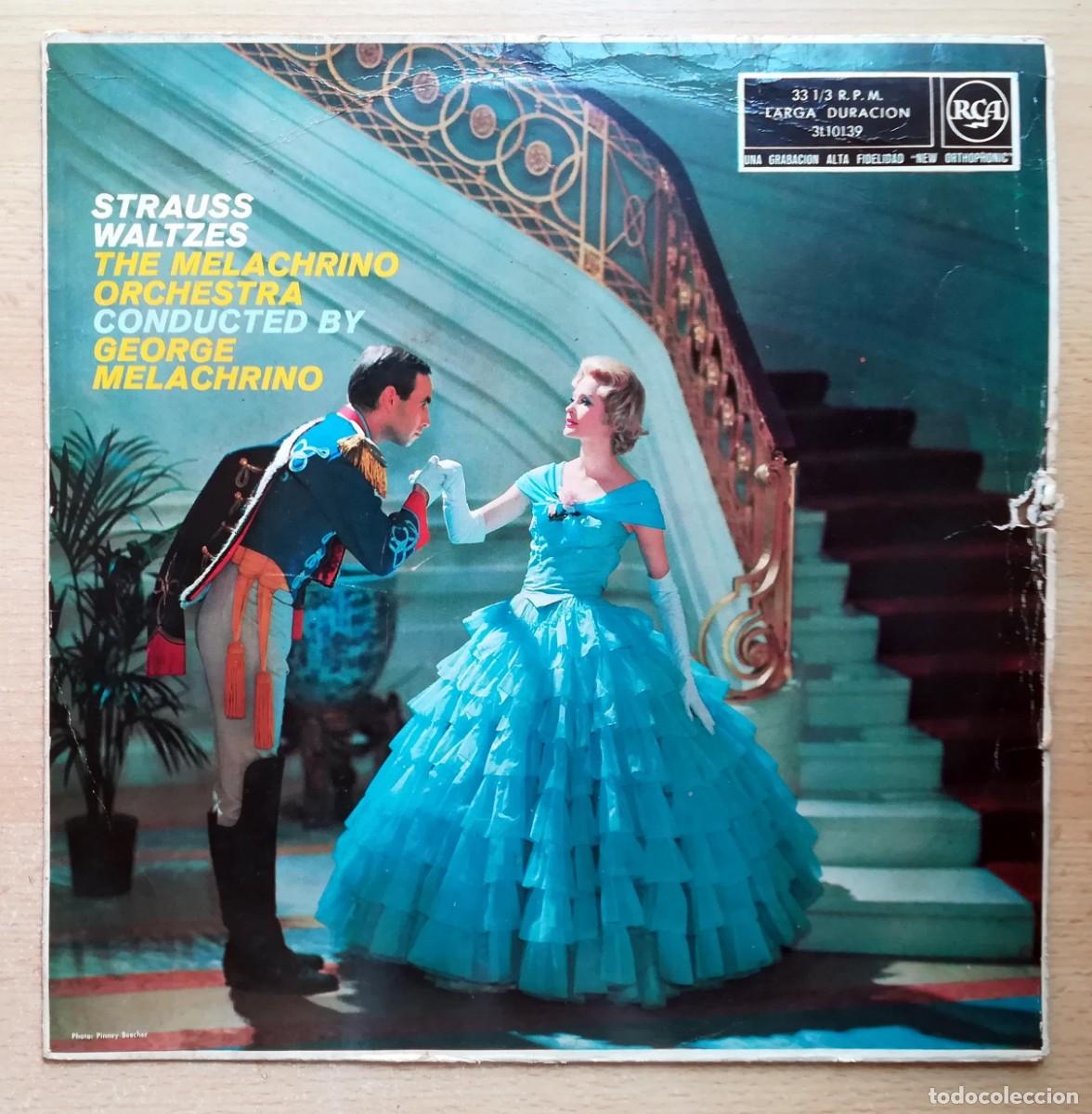 Discos de vinil: Strauss Waltzes. The Melachrino Orchestra. Conducted by George Melachrino. RCA 1960