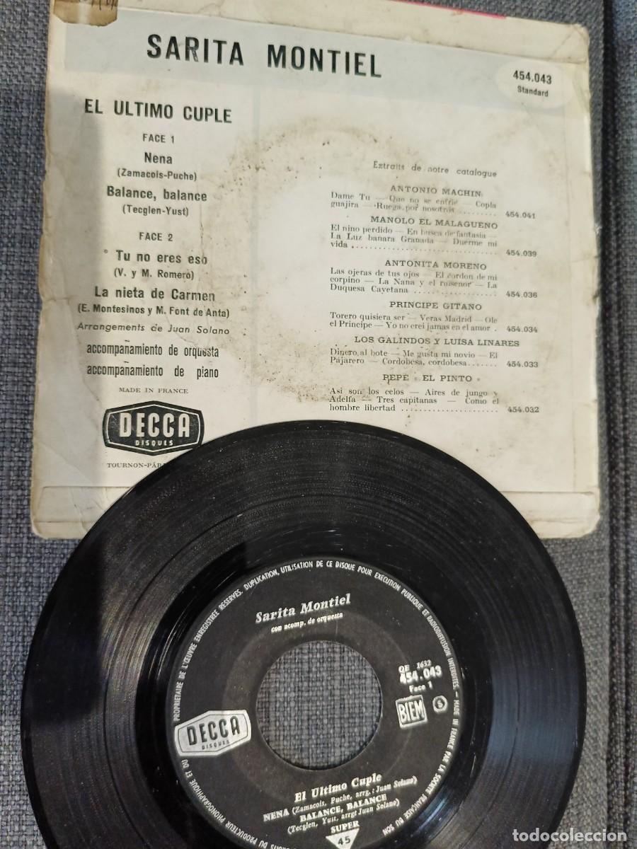 Discos de vinilo: EL &Uacute;LTIMO CUPLE. Sarita Montiel - Foto 2