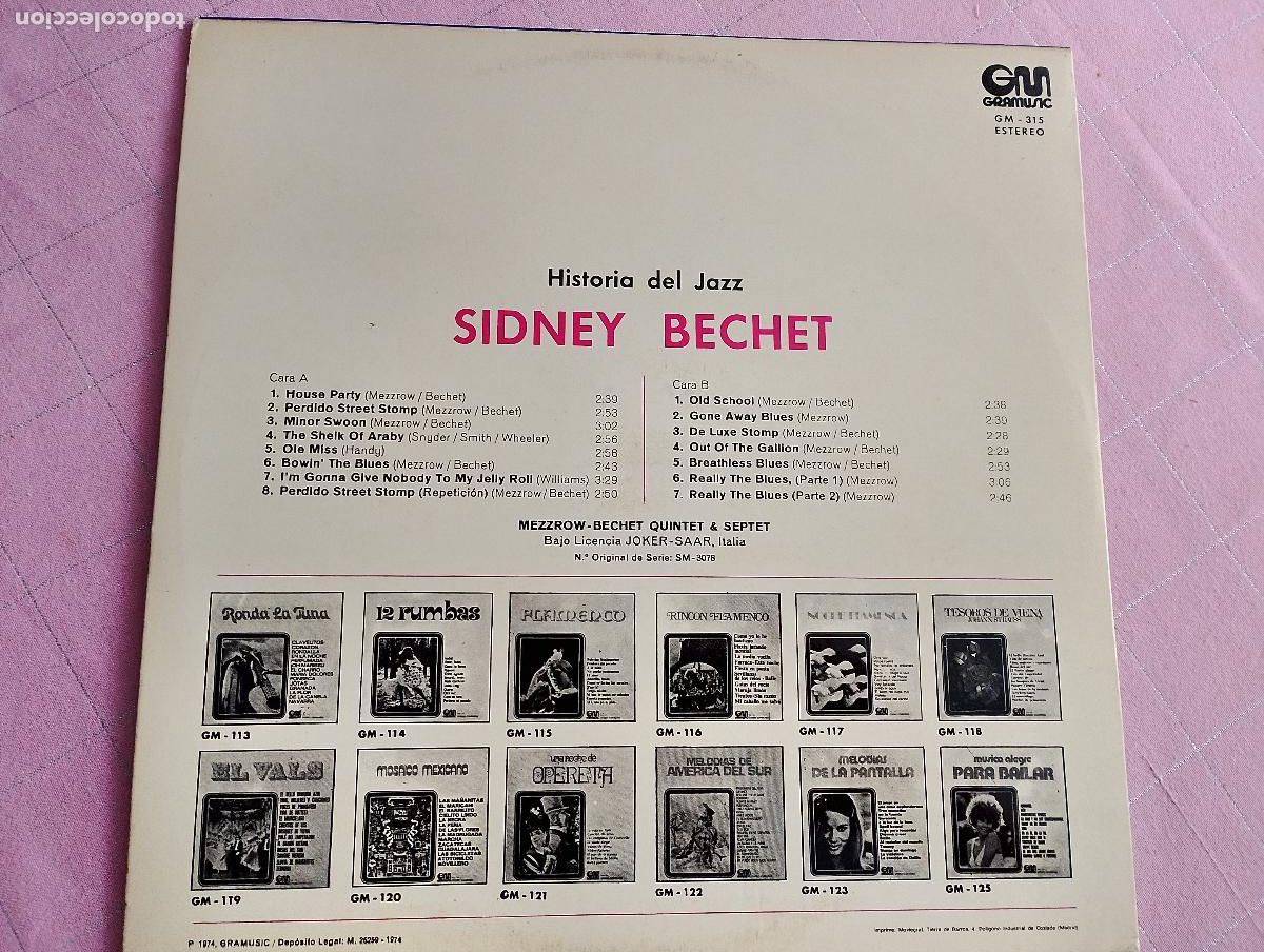 Discos de vinilo: SIDNEY BECHET &rdquo;HISTORIA DEL JAZZ&rdquo; LP. COMP. SPAIN .1974 - Foto 4