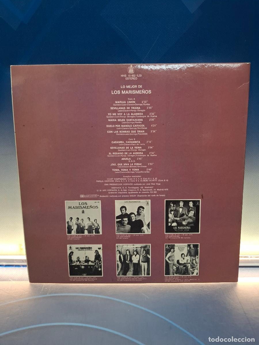 Discos de vinilo: Disco, Lp, Los Marisme&ntilde;os, Lo Mejor De Los Marisme&ntilde;os, 1976 - Foto 2