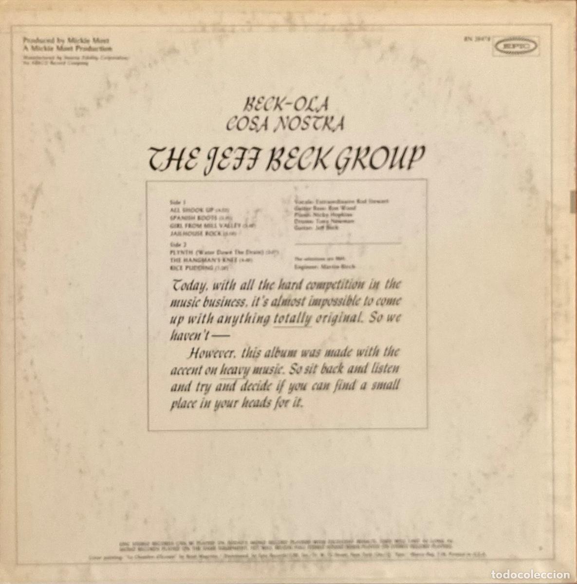 Discos de vinilo: JEFF BECK GROUP - BECK-OLA - Foto 2