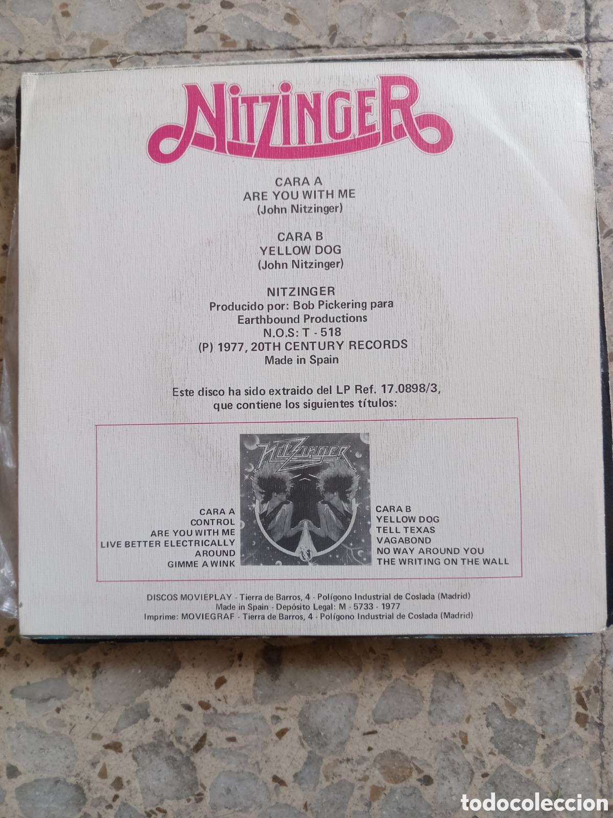 Discos de vinilo: SGL NITZINGER ARE YOU WITH ME 1977 - Foto 2