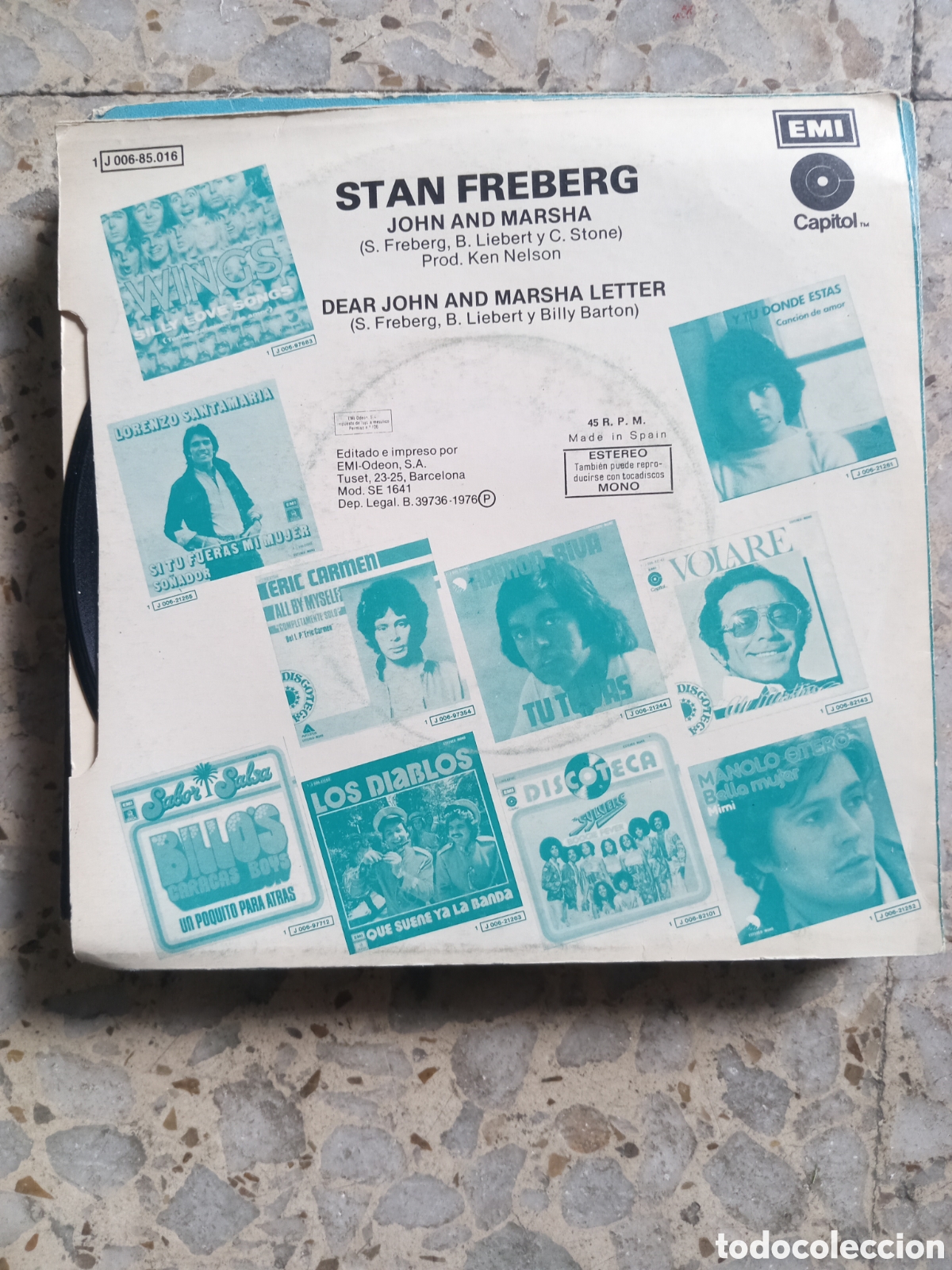 Discos de vinilo: SGL STAN FREBERG JOHN AND MARSHA 1976 - Foto 2