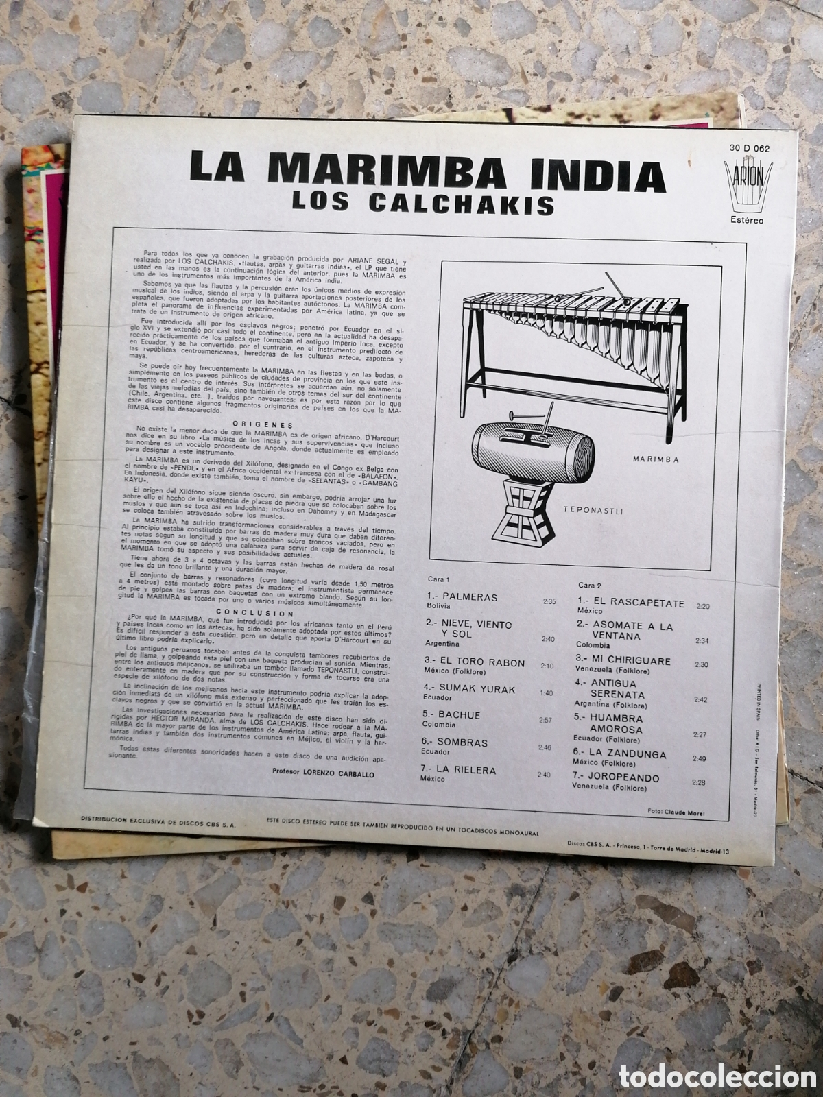 Discos de vinilo: LP LOS CALCHAKIS LA MARIMBA INDIA 1970 - Foto 2