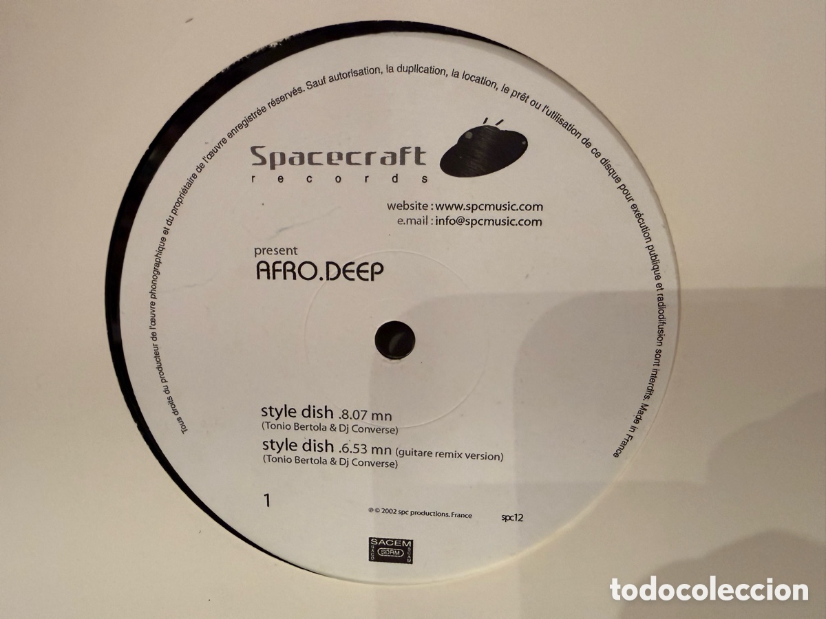 Discos de vinilo: Afro.Deep &lrm;&ndash; Style Dish. Maxi vinilo progressive house 2002 . Buen estado
