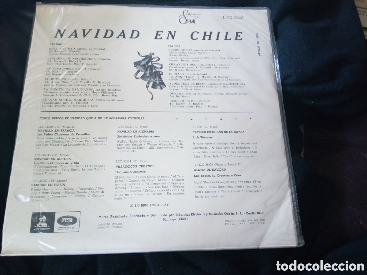 Discos de vinilo: Vinilo, Navidad en Chile de 1965 - Foto 2