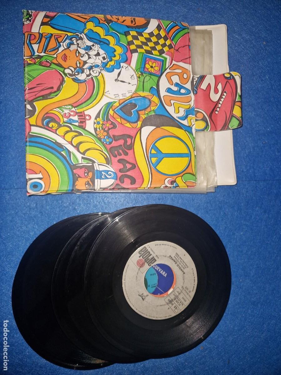 Discos de vinilo: ESTUCHE PARA DISCOS SINGLE DE VINILO CON 6 DISCOS, A&Ntilde;OS 70
