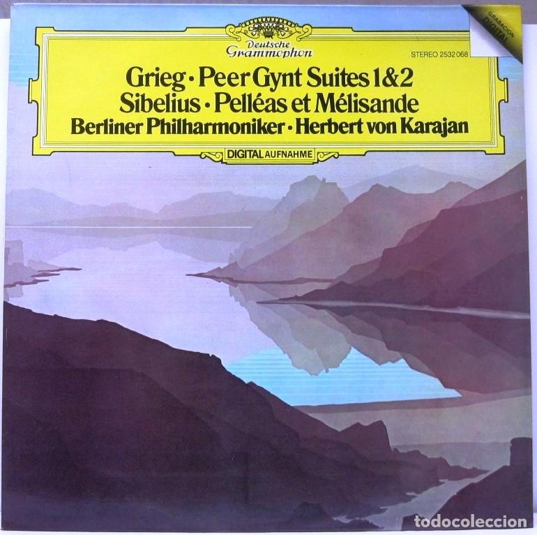 Discos de vinilo: GRIEG- PEER GYNT SUITES - SIBELIUS PELLEAS ET MELISANDE - VON KARAJAN - LP