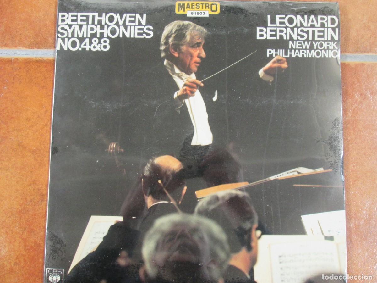 Discos de vinilo: BEETHOVEN / BERNSTEIN - Symphonies N&ordm;4&8. LP, Re-Ed espa&ntilde;ola 12&rdquo; 1978. PRECINTADO (MINT)