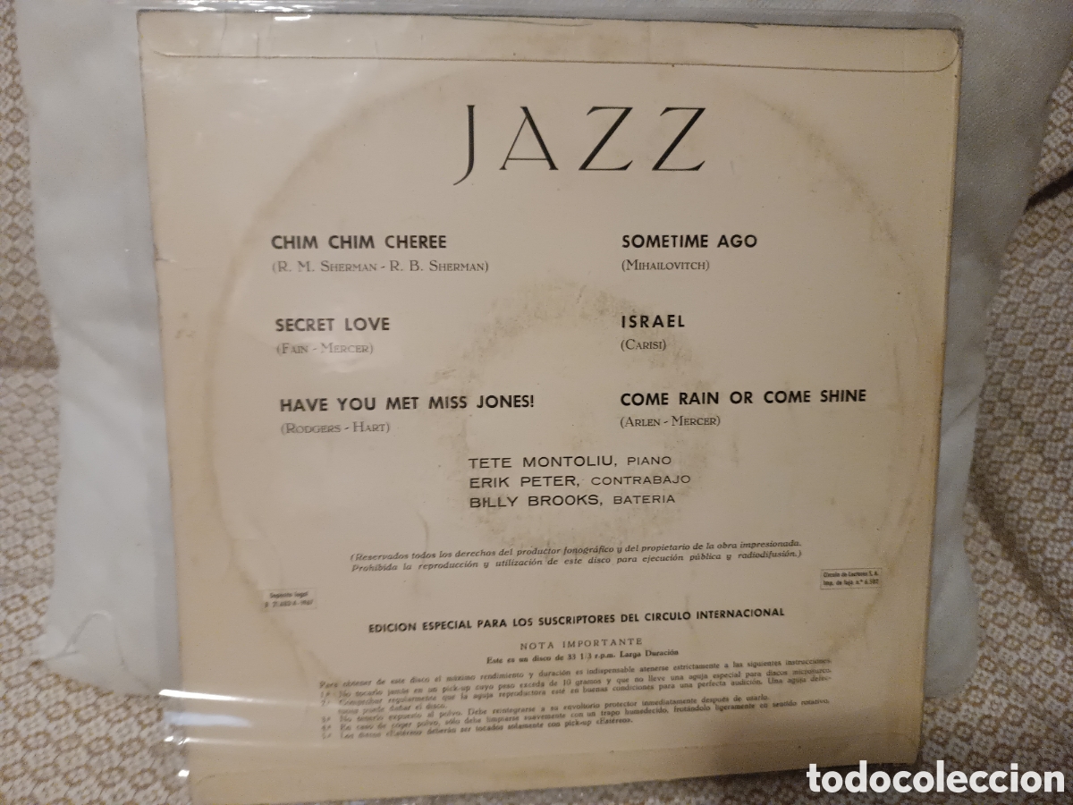 Discos de vinilo: Tete Montoliu Trio.... - Foto 2