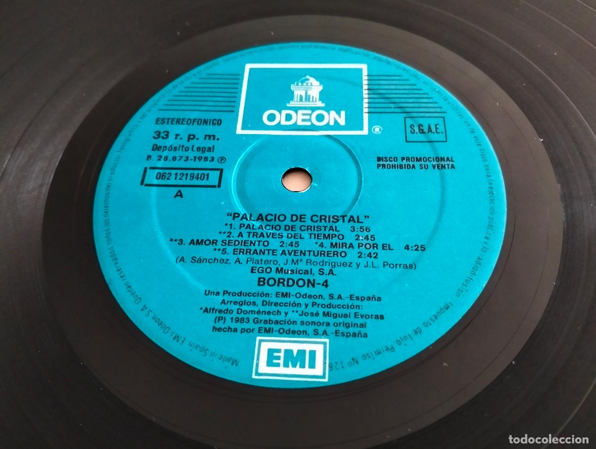 Discos de vinilo: BORDON 4, DISCO LP PALACIO DE CRISTAL, EDITADO EMI-ODEON, A&Ntilde;O 1983 - Foto 4