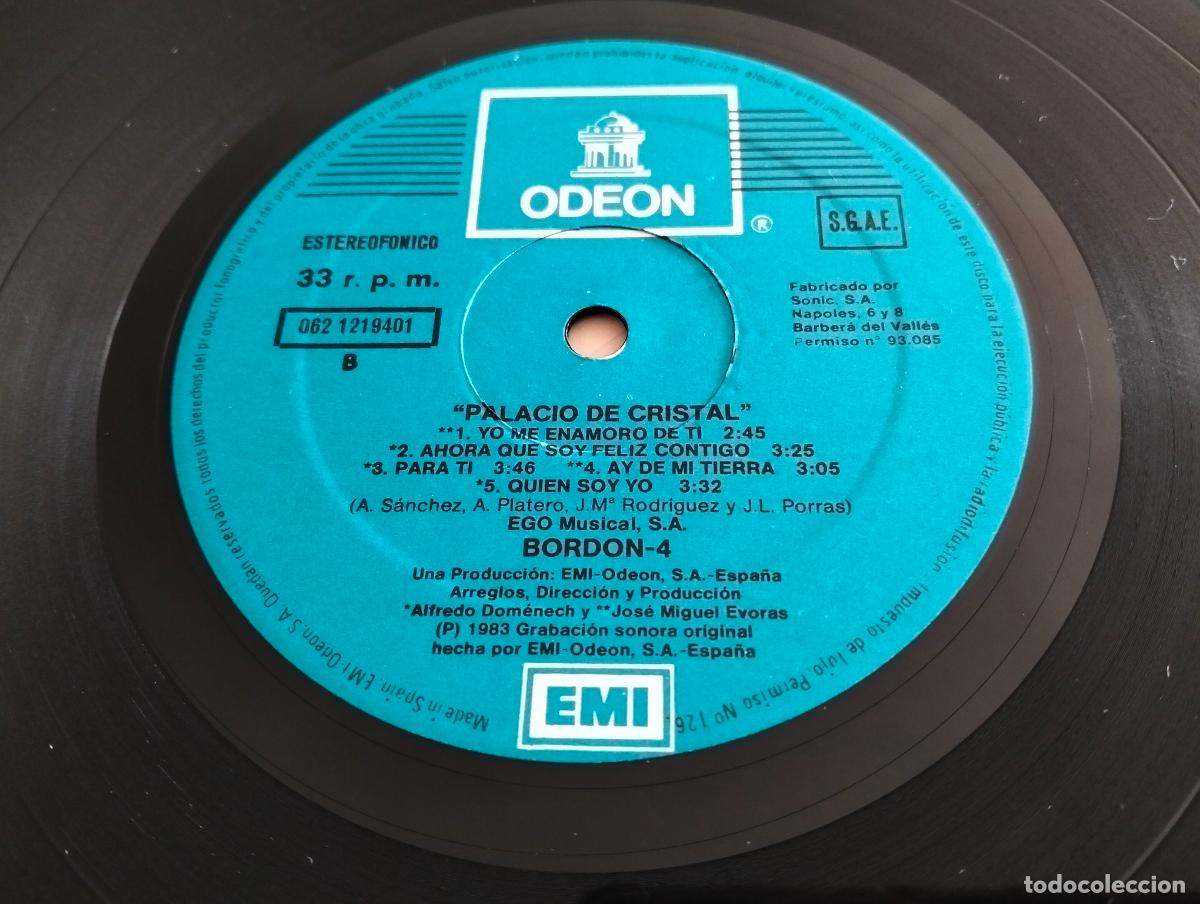 Discos de vinilo: BORDON 4, DISCO LP PALACIO DE CRISTAL, EDITADO EMI-ODEON, A&Ntilde;O 1983 - Foto 6