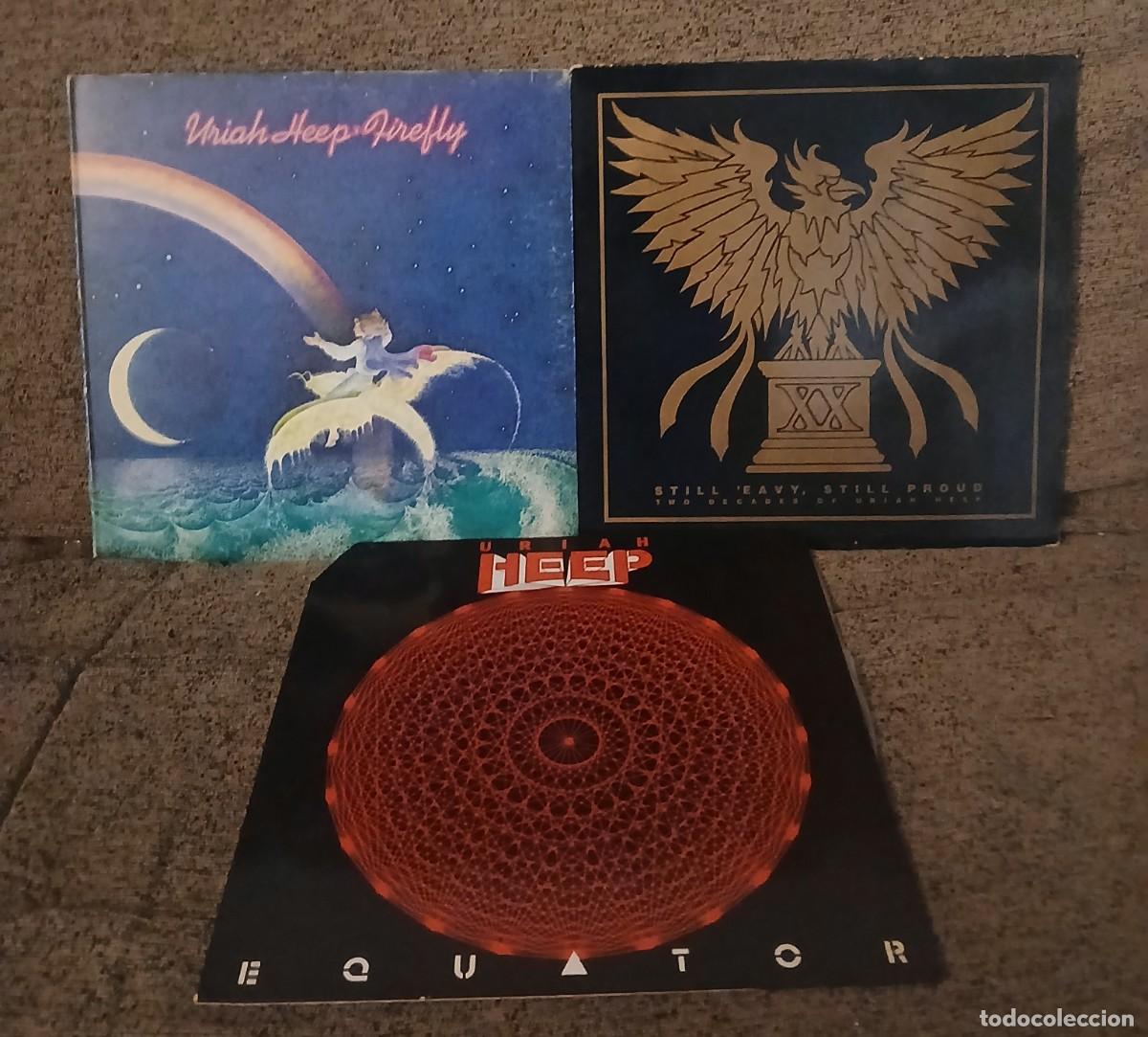 Discos de vinilo: LOTE CON 3 VINILOS DE URIAH HEEP - LPS EQUATOR, FIREFLY Y STILL 'EAVY STILL PROUD