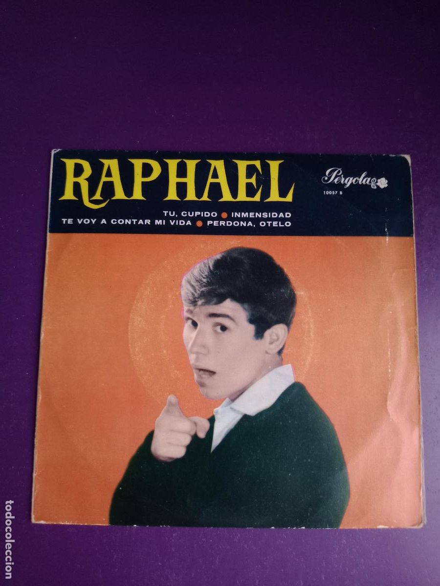 Discos de vinilo: RAPHAEL - EP PERGOLA 1966 - TU CUPIDO/ INMENSIDAD +2 - MUY POCO USO