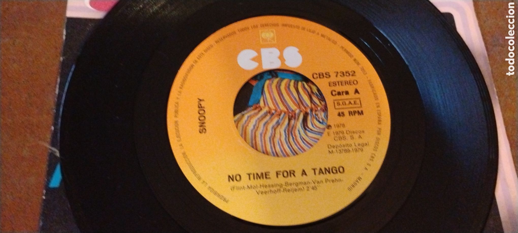 Discos de vinilo: SNOOPY-NO TIME FOR A TANGO-SINGLE-CBS/SPAIN-KSA - Foto 4