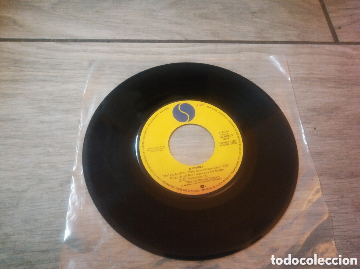 Discos de vinilo: MADONNA - MATERIAL GIRL - GEN&Eacute;RICO - SINGLE - SPAIN - SIRE RECORDS - CC -